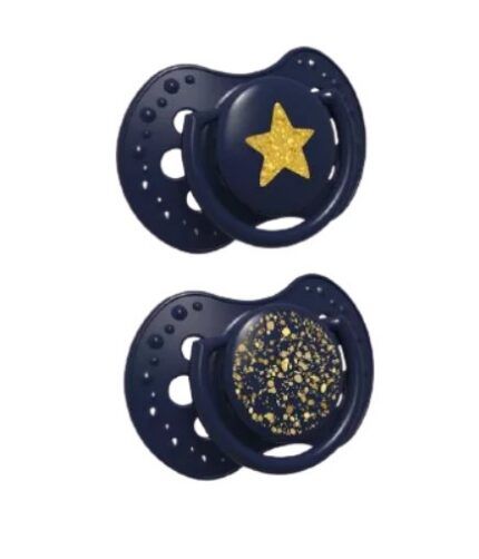 Lovi Silikónové dynamické cumlíky 3-6m, Stardust - modré
