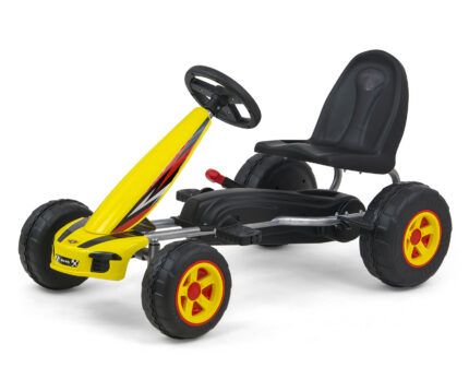 Milly Mally VIPER – detská šliapacia motokára (gokart) s ručnou brzdou - žltá