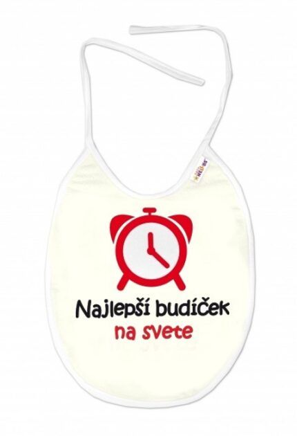 Nepremokavý podbradník, 24 x 27 cm - Najlepší budíček na svete, Baby Nellys  - smotanový