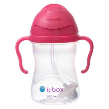 Nevylievací hrnček so slamkou a závažím, B.Box, červený, 240 ml