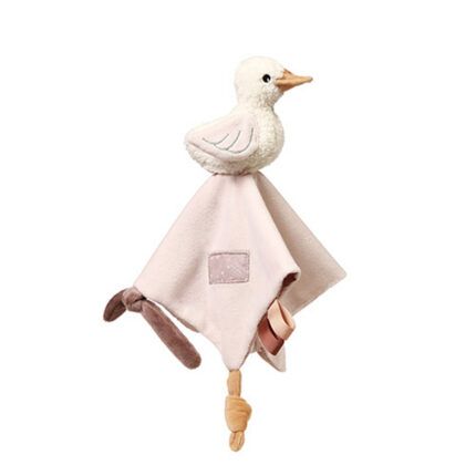 Plyšová hračka/prítulníček GOOSE ZOE držiakom na cumlík, krémový