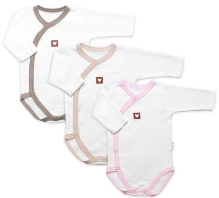Rastúca výhodná sada, 3x Body pre bábätko Nature - ružová/béžová/taupe