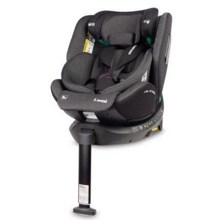 Autosedačka Lumi i-Size 40-150 cm, Isofix, 360 °, rastová, od 0m + do 12 Rokov - tm. šedá