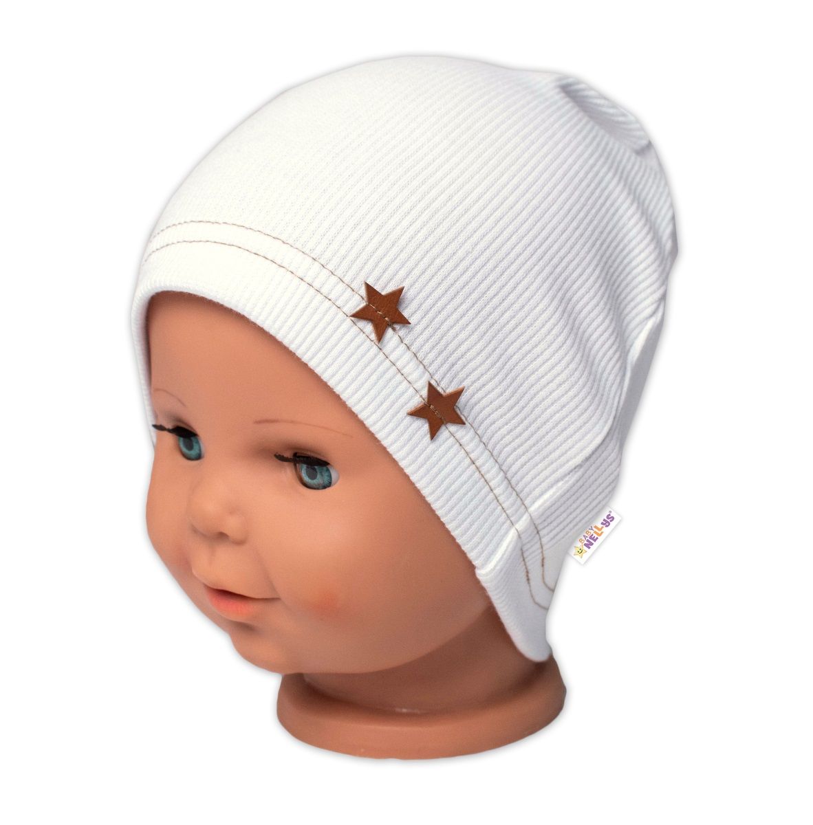 baby-nellys-rebrovana-ciapka-hviezdicky-biela