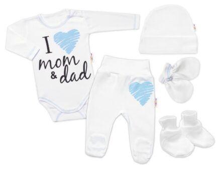 Baby Nellys Súpravička do pôrodnice  I love mom & dad, kluk, veľ. 62