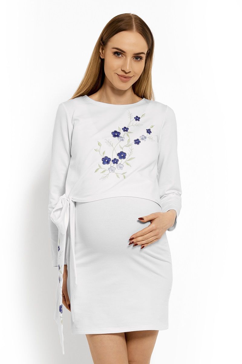 be-maamaa-elegantne-tehotenske-saty-tunika-s-vysivkou-a-stuhou-xxl-biele-dojciace