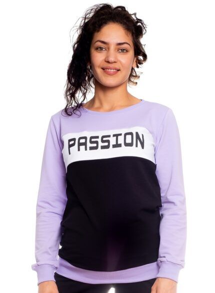 Be Maamaa Tehotenská, dojčiace mikina Passion, lila-čierná-biela, veľ. XS