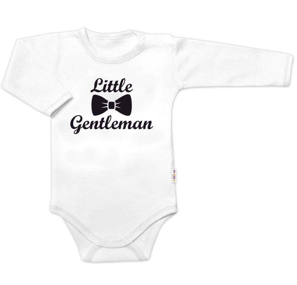 body-dl-rukav-little-gentleman-bavlna-baby-nellys-bielo-cierne-vel-80