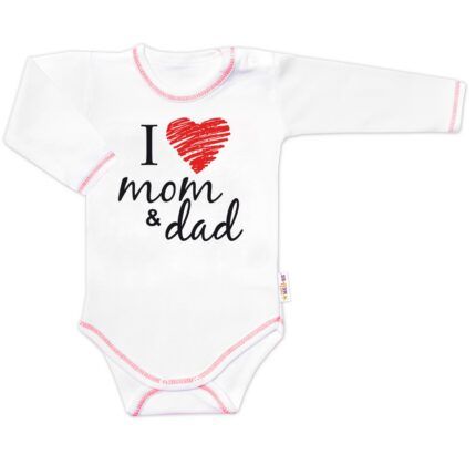 Body dlhý rukáv Baby Nellys, I love mom & dad, veľ. 80