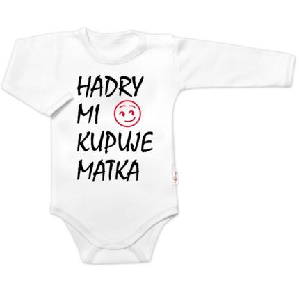 Body dlhý rukáv Hadry mi kupuje matka, Baby Nellys, biele, veľ. 68