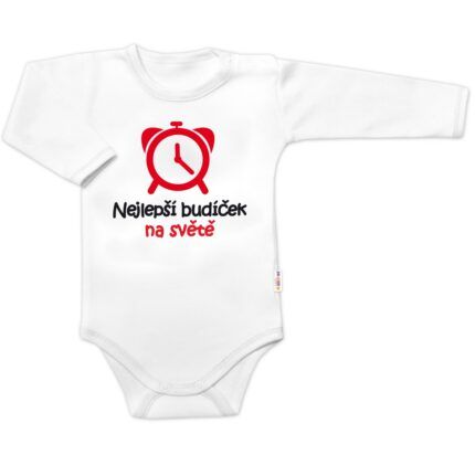 Body dlhý rukáv Nejlepší budíček na světě, Baby Nellys, biele, veľ. 62