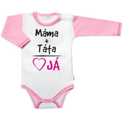 Body dlhý rukáv s vtipným textom, Máma+Táta, veľ. 68, holka