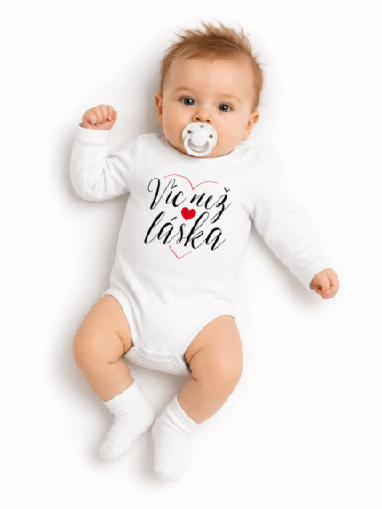 Body dlhý rukáv, Víc než láska, Baby Nellys, biele, veľ. 74