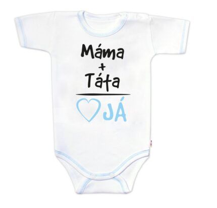 Body krátky rukáv s vtipným textom Baby Nellys, Máma+Táta, veľ. 80, chalan