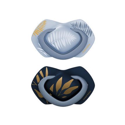 Cumlík Light Touch 0–6 m silikónový symetrický 2 ks GOLD Blue – ortodontický, BPA free