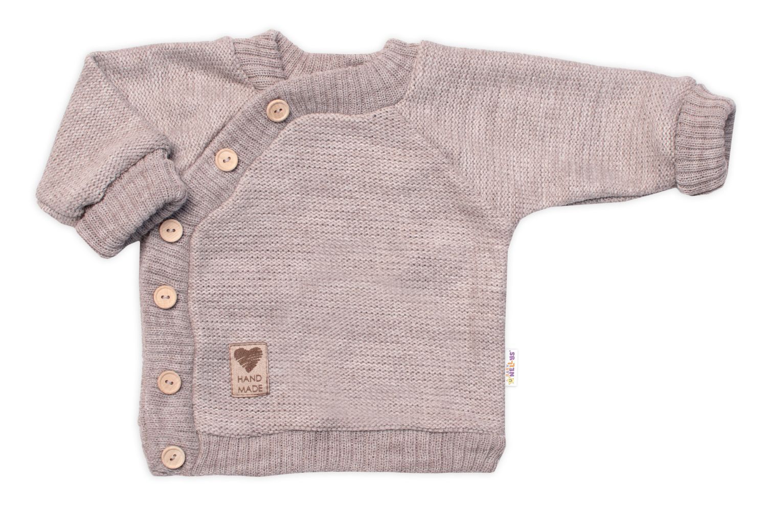 detsky-pleteny-svetrik-s-gombikmi-zap-bokom-handmade-baby-nellys-bezovy