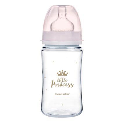Dojenčenská fľaša 240 ml, ROYAL BABY Little Princess antikoliková, ružová