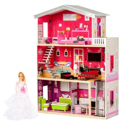 Dřevěný domeček pro panenky s výtahem - Candy Residence