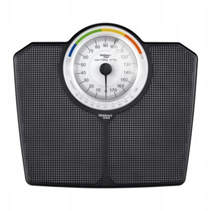 Klasická mechanická analógová kúpeľňová váha s BMI čierna 180 kg