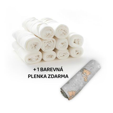 Kvalitné bavlnené plienky TETRA BASIC 60x80cm, 10ks v bal. + 1 ks zadarmo