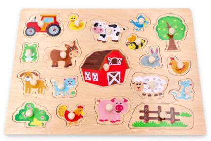 Lelin Edukačný vkladačka, puzzle - Farma s traktorom velká