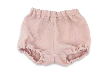 Mušelínové kraťasky NATURE - pudrovo ružové, veľ. S, 0-12m