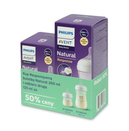 Natural Response fľaša 125 ml + 260 ml, cumlík – antikolikový, prirodzené satie