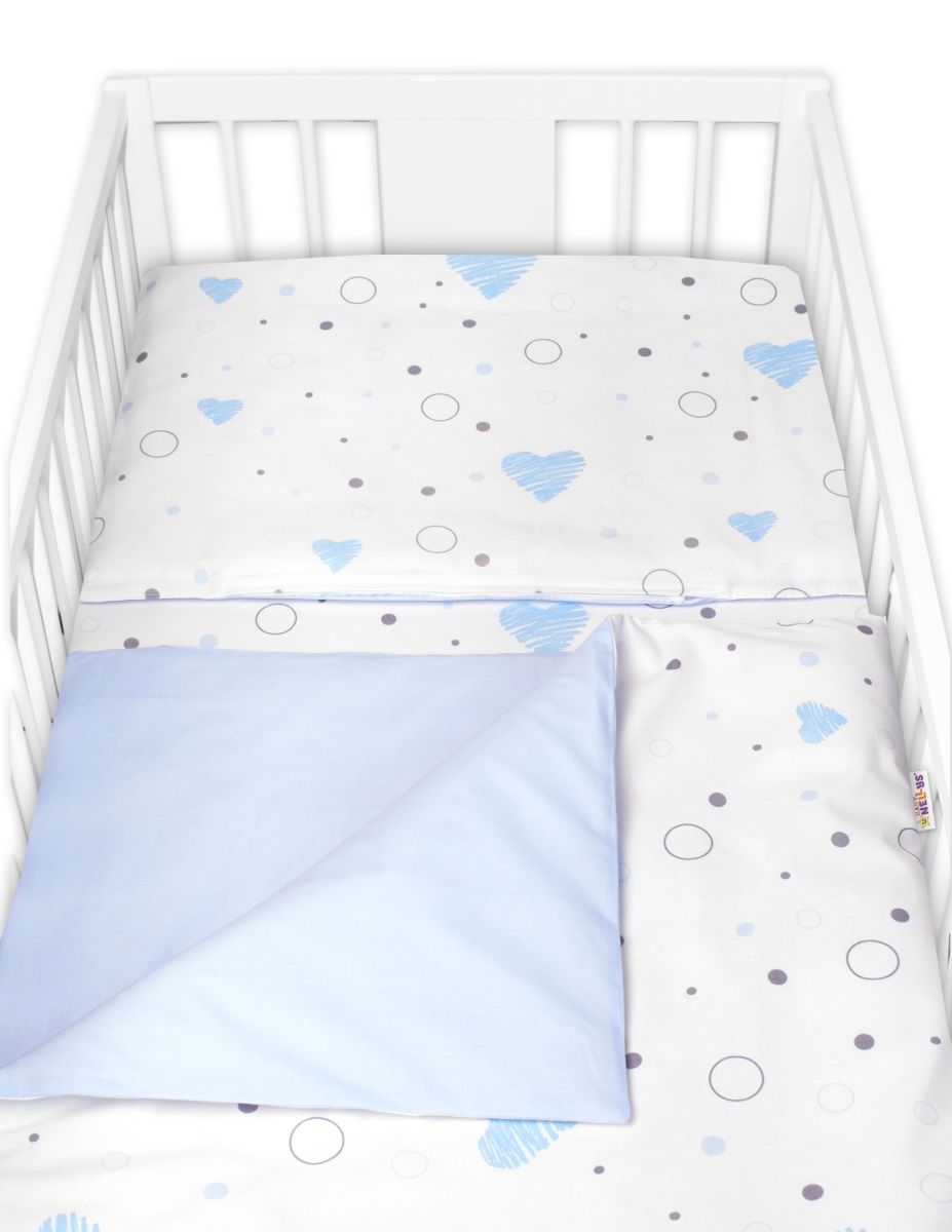 obliecky-do-postielky-bavlna-2d-sada-baby-nellys-i-love-boy-modra-biela