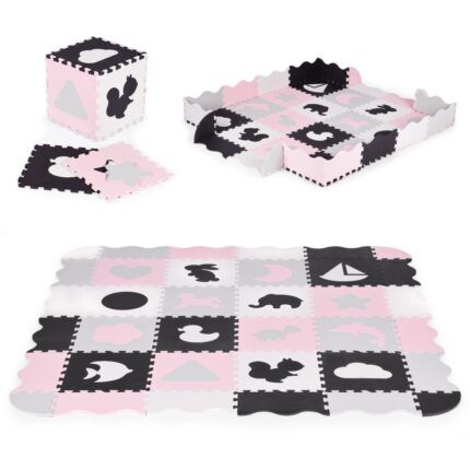 Pěnové puzzle pre deti, podložka Tvary a zvieratká
