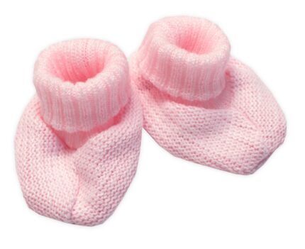 Pletené topánočky / capáčky STAR Hand Made Baby Nellys, ružové, veľ. 68/74