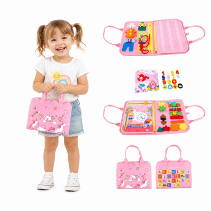 Senzorická busy kniha Jednorožec I – motorická látková kniha pre deti, 2Kids Toys