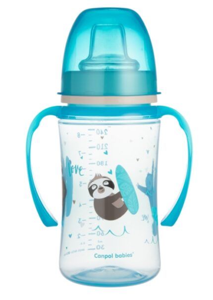 Canpol babies Nevylévací hrnček EasyStart - Panda - modrá