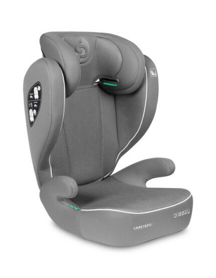 Detská autosedačka Breezy 2 v 1, 100–150 cm, sivá