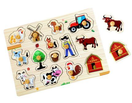 Drevené puzzle Farma 14 dielikov