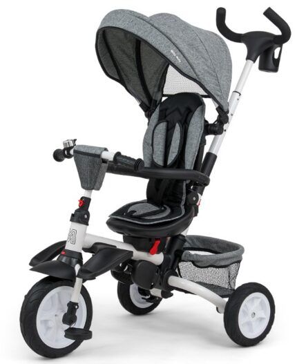 Luxusná Trojkolka Milly Mally Stanley Rubber Grey, sivá
