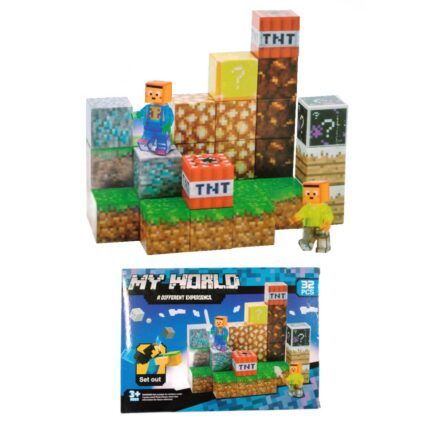 Magnetická stavebnica Minecraft TNT Creative world 32ks