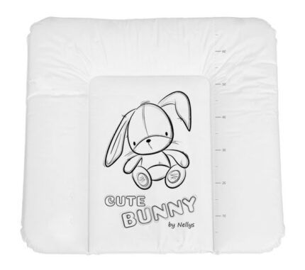 NELLYS Prebaľovacia podložka, mäkká, Cute Bunny, 85 x 72cm, biela