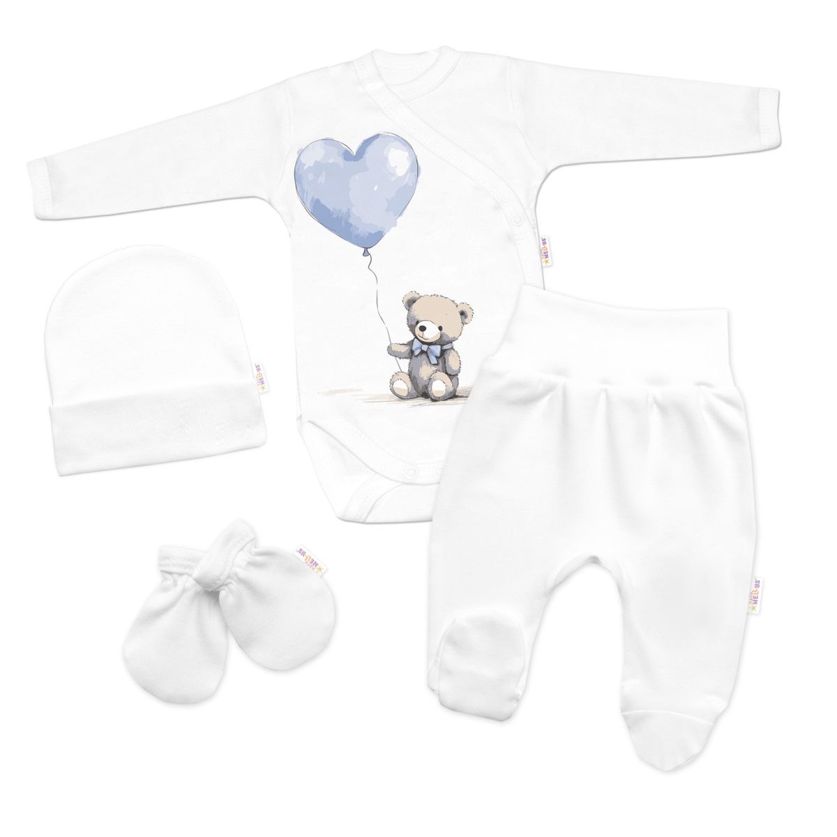 suprava-do-porodnice-pre-babatko-4d-teddy-love-baby-nellys-biela-modra-vel-62